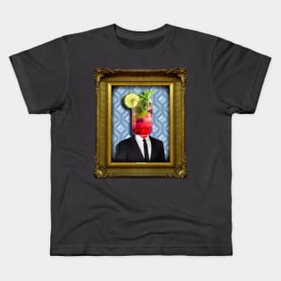 Cocktail Man in Vintage Frame Kids T-Shirt